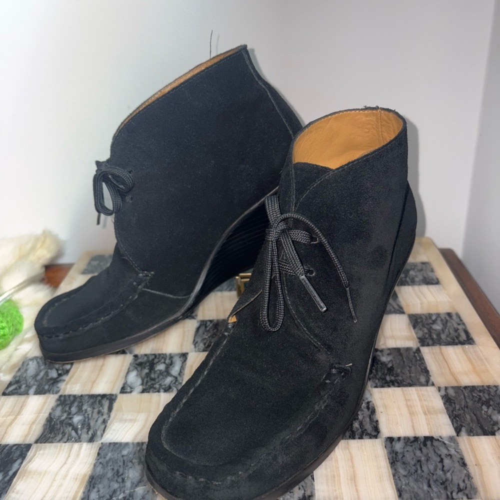 VTG Michael Kors Suede leather wedge boots with laces 7.5 women’s cowboy style